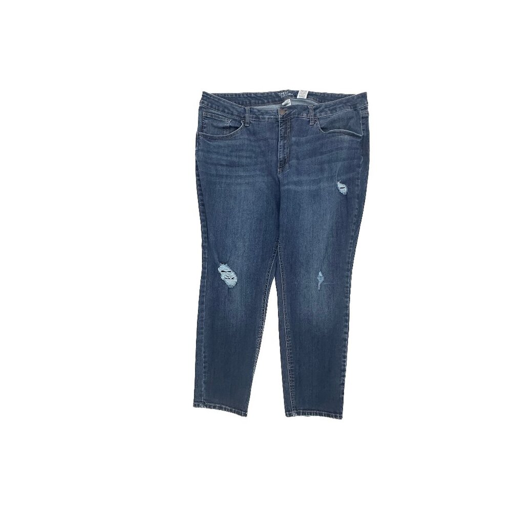 Time and Tru Skinny Distressed Women's size 24 Dark Wash Blue Denim jeans
